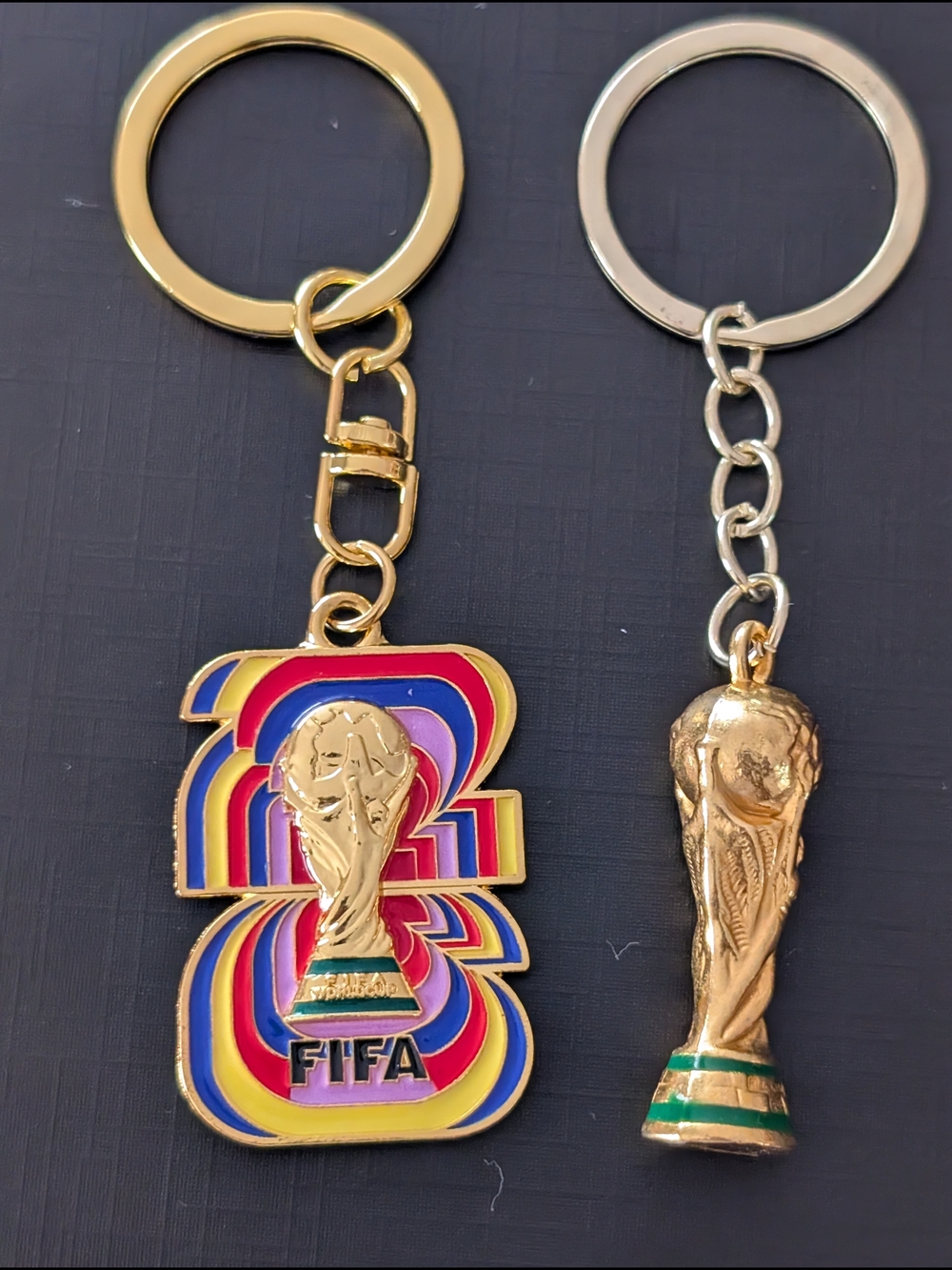 FIFA World Cup Keychains - Colorful Retro And Mini Trophy